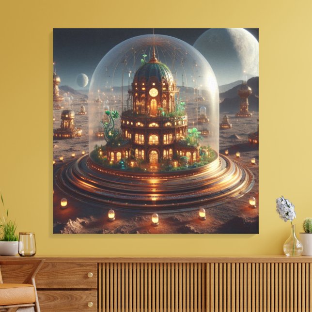 Plant Jewel Box Fantasy Art Canvas Print (Insitu(LivingRoom))
