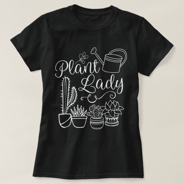 Plant Lady Aesthetic Cute Plant Mom Tee (Design Front)
