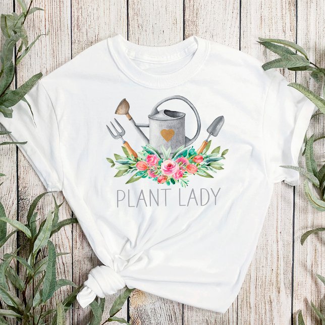 Plant Lady Boho Watercolor Gardener Humour Chic T-Shirt (Creator Uploaded)