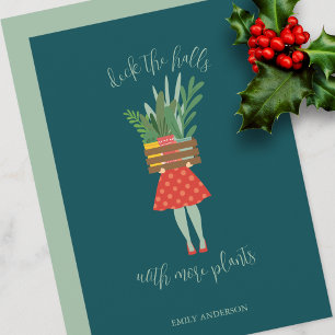 Plant Lady Christmas Flat Card