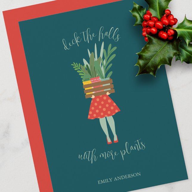 Plant Lady Christmas Flat Card (Creator Uploaded)