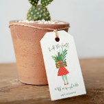 Plant Lady Christmas Gift Tag<br><div class="desc">Deck the halls with more plants! 
The perfect Christmas gift tag to share your love of plants.</div>
