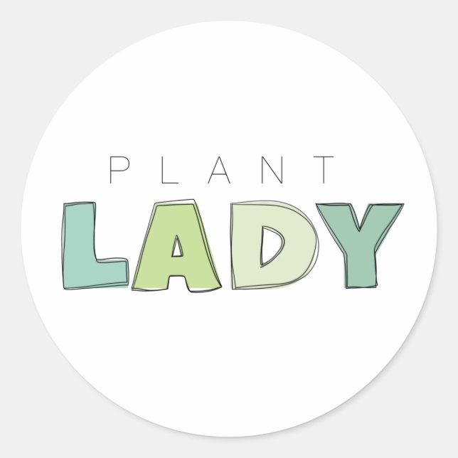 Plant Lady Circle Stickers (Front)