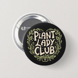 Plant lady club groovy retro aesthetic 2 inch round button