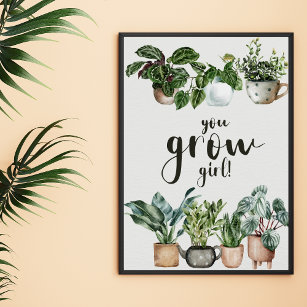 Plant Lady Cute Houseplants Funny Gardening Quote  Poster