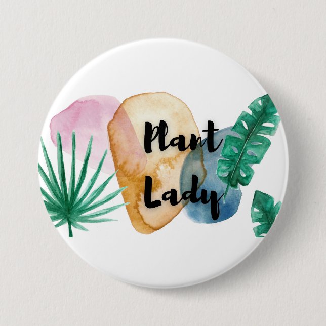 Plant Lady mug 3 Inch Round Button (Front)