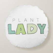 Plant Lady Round Pillow