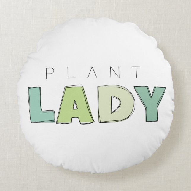Plant Lady Round Pillow (Front)