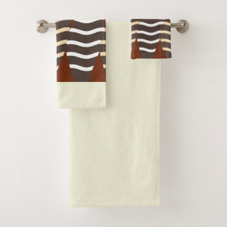Plant Leaves Abstract Bath Towel Set