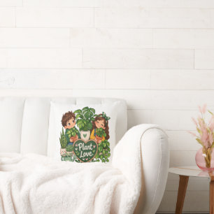 Plant Love Cute Plant Lover Gardening Design Throw Pillow