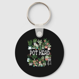 Plant Lover And Gardener_ Pot Head Succulent Short Keychain
