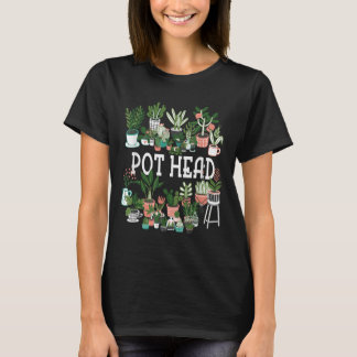Plant Lover And Gardener_ Pot Head Succulent Short T-Shirt