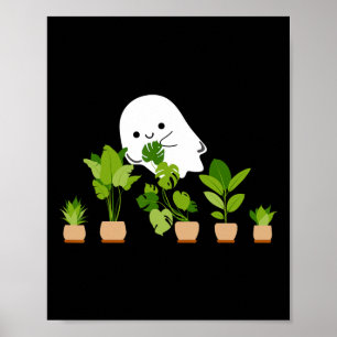 Plant Lover Cute Halloween Ghost Gift Poster