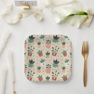 Plant Lover Paper Plates – Botanical Party Decor f