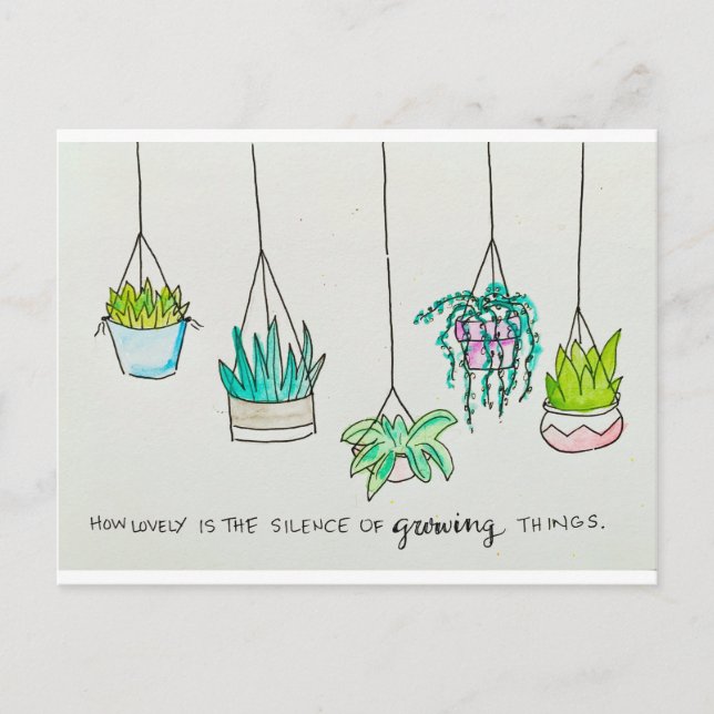 Plant Lover Watercolor Illustration Postcard (Front)