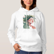 Plant Lover Woman with Hair Made of Houseplants