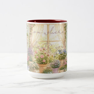Plant-lover's Inspirational Mug, Gardener's Two-Tone Coffee Mug