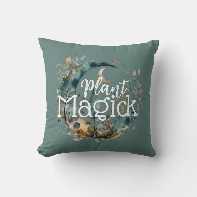 Plant Magick Throw Pillow (Front)