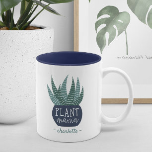 Plant Mama   Personalized Plant Lovers Two-Tone Coffee Mug