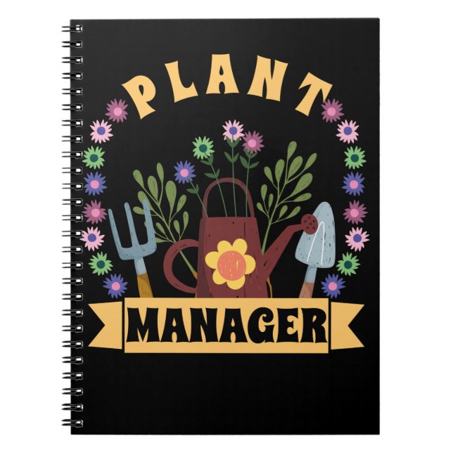 Plant Manager Mom Grandma Office Gardener Notebook (Front)