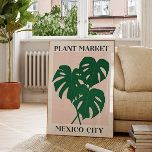 Plant Market Mexico Green Monstrera Houseplant Poster