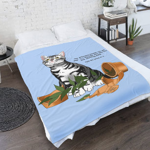 Plant Mischief Cat Fleece Blanket