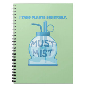 Plant mister misting pot plants notebook