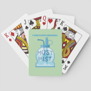 Plant mister misting pot plants playing cards