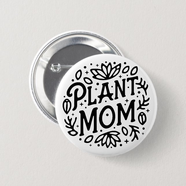 Plant mom boho celestial aesthetic 2 inch round button (Front & Back)