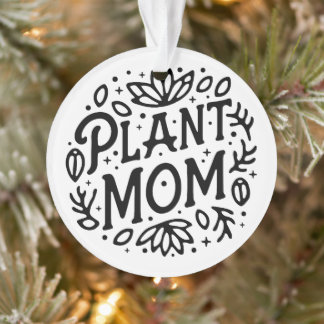 Plant mom boho retro aesthetic ornament