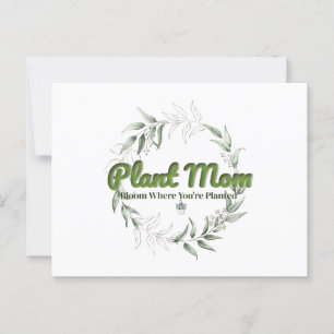 Plant Mom Botanical Thank You Postcard