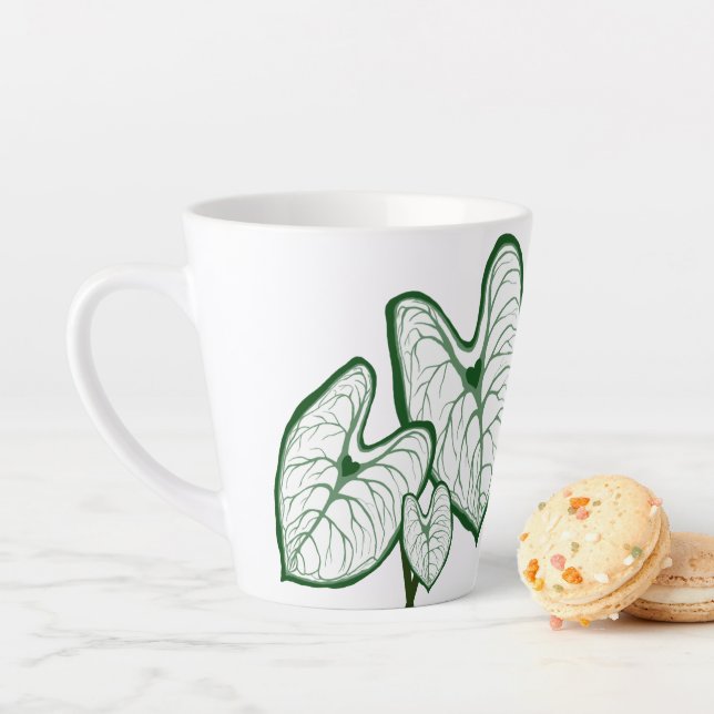 Plant Mom Caladium Heart Leaves Latte Mug (In Situ)