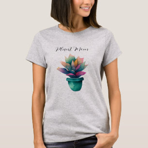 Plant Mom Colourful Watercolor Plant T-Shirt