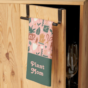 Plant Mom Cute Gardening Gift Kitchen Towel