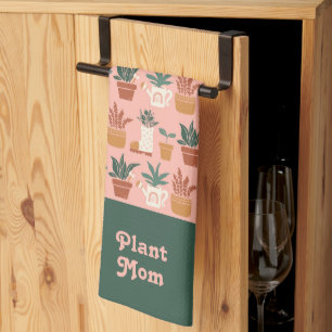 Plant Mom Cute Gardening Gift Kitchen Towel