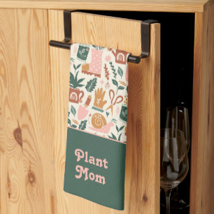 Plant Mom Cute Gardening Gift Kitchen Towel