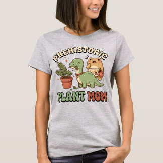 Plant Mom Funny Dinosaur Eating Houseplant T-Shirt