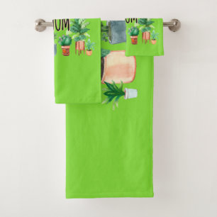 Plant Mom -Gardening, Planter Gift For Mom Bath Towel Set