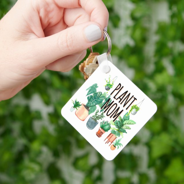 Plant Mom -Gardening, Planter Gift For Mom Keychain (Hand)