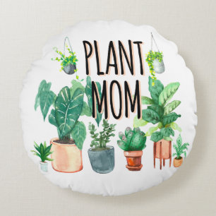 Plant Mom -Gardening, Planter Gift For Mom Round Pillow