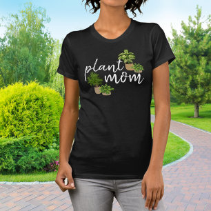 Plant Mom Green Houseplants White Botanical T-Shirt