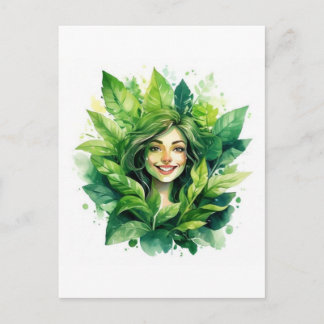Plant Mom in Bloom Design - Funny Green Thumb Tee Postcard
