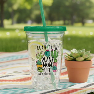 Plant Mom Life Prickly Cactus Acrylic Tumbler