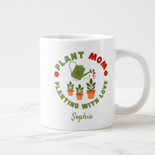 Plant Mom Planting With Love Personalized Large Coffee Mug