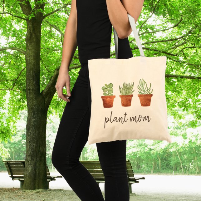 Plant Mom Potted Succulents Tote Bag (Creator Uploaded)