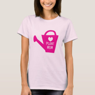 Plant Mom T-Shirt with cute pink watering jug
