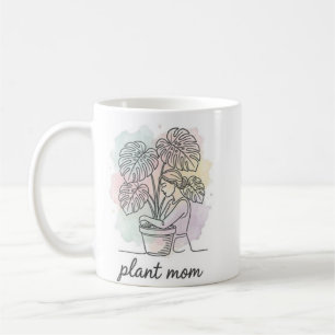 Plant Mom Watercolor Splash Aesthetic Mug