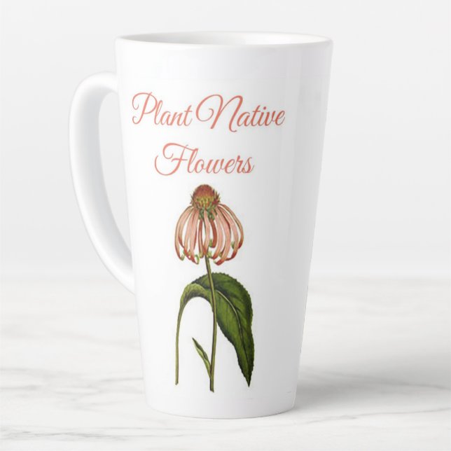Plant Native Flowers Water Bottle  Latte Mug (Left Angle)