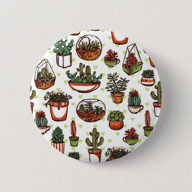 Plant pattern 2 inch round button (Front)