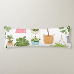Plant pattern body pillow